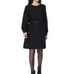 VERO MODA Solid Viscose Round Neck Womens Mini Dress