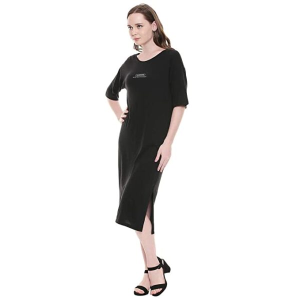 VERO MODA Womens Round Neck Solid T-Shirt Dress - Image 3