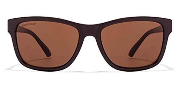 Fastrack Men's Square Sunglasses Brown Frame, Brown Lens -Pack of 1