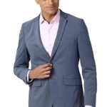 Peter England Men's Textured Slim Fit Blue Blazer