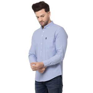 Red Tape Men Sky Blue Striped Shirt